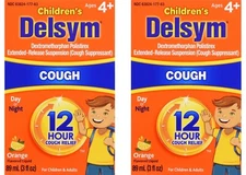 DELSYM CHILDREN'S COUGH LIQUID - 12 HOUR - DAY & NIGHT - ORANGE - LOT OF 2