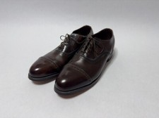 1970s Mens Brown Leather British Walkers Oxfords Dress Shoes Size 9 Vintage NOS