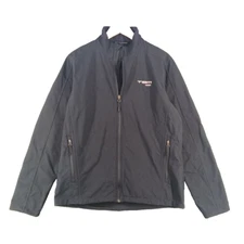 PORT AUTHORITY Soft Shell Jacket MEDIUM Full Zip Embroidered Black Zip Pockets