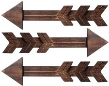 LONG XIN SERIES 3 Pcs Family Wooden Hanging Arrows Wall Decor Wood Arrows... 