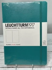 Leuchtturm1917 Notebook Hardcover Medium Journal Emerald Blank Pgs. 8"x6" 251pgs