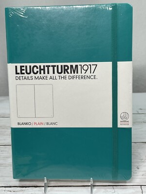 Leuchtturm1917 Notebook Hardcover Medium Journal Emerald Blank Pgs. 8''x6'' 251pgs