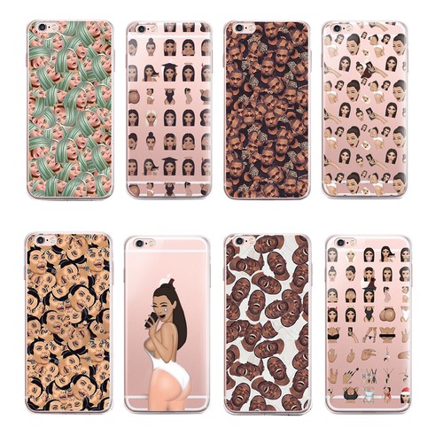 New KIMOJI Kim Kardashian Kylie Jenner Kayne West Transparent Case For iPhone