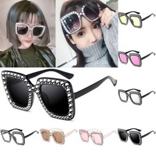 5pcs Luxury Bling Rhinestone Oversized Square Sunglasses Fashion Outdoor Shades 