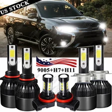 For Mitsubishi Outlander 2017 2018 2019 LED Headlight High Low Beam + Fog Light