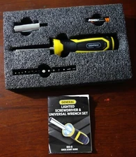 General Tools Lighted Battery Cordless Screwdriver & Universal Wrench Set NIB