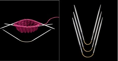 Addi CraSy Trio SHORT 3er Set biegsamer Socken-Stricknadeln Strumpfstricknadeln