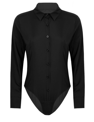 Women Long Sleeves Bodysuit Button Down Shirts Formal Dress Shirt Blouse Tops - Picture 6 of 48