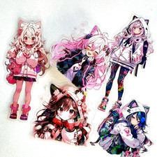 Cat Ear Girl Stickers Pink Anime Kawaii Junk Journals Collage Scrapbooking