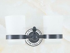 Oil Rubbed Bronze Cup Tumbler Holder Wall Mounted Toothbrush Cup Holder Bathroom