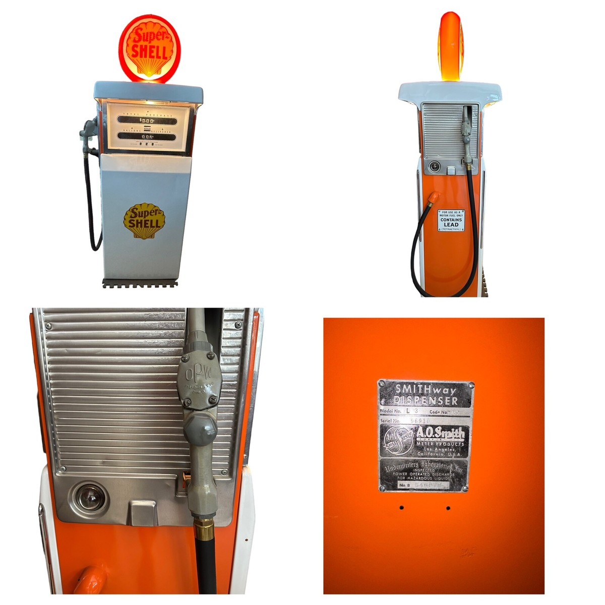 RESTORED Vintage 1930's Smithway A.O. Smith Shell Gas Pump Mancave
