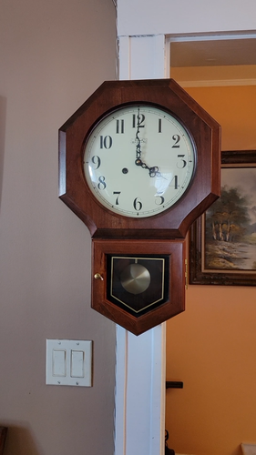 VTG Wuersch Chatham Cherry Top Hinged Bezel Wall Clock 311-2620 SERVICED - Video 1 of 1