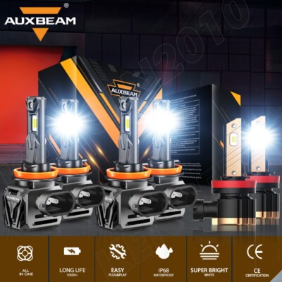 For Nissan Maxima 2016-2018 AUXBEAM Canbus LED Headlights High Low Fog Kit Combo