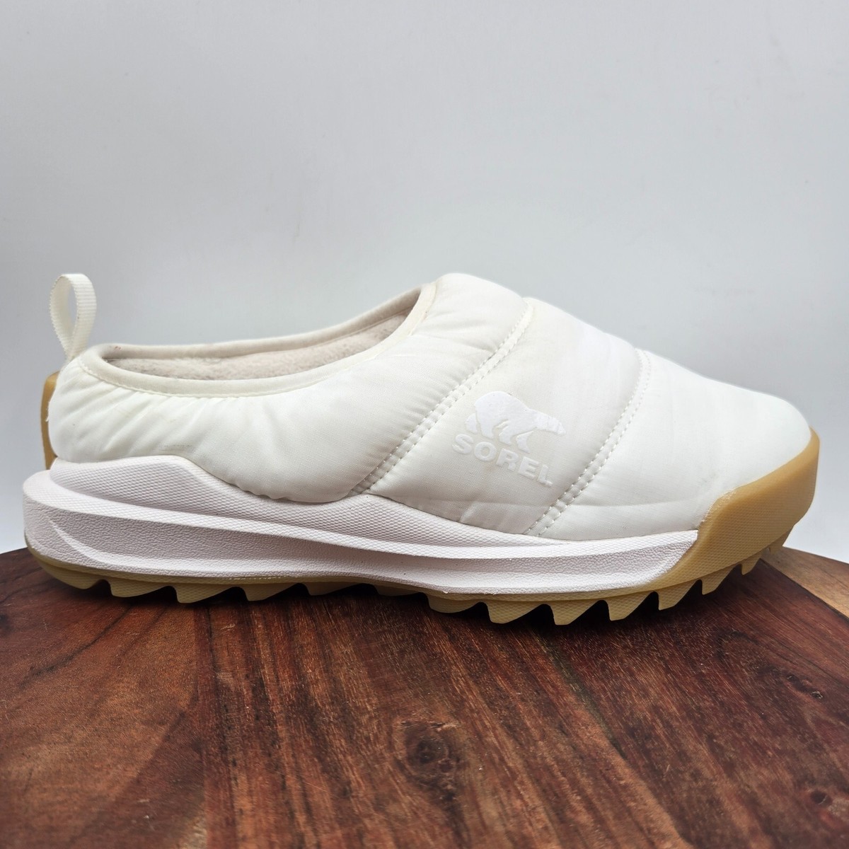 Sorel Ona Rmx Puffy Shoes Women's White Fleece Lined Mule Clog