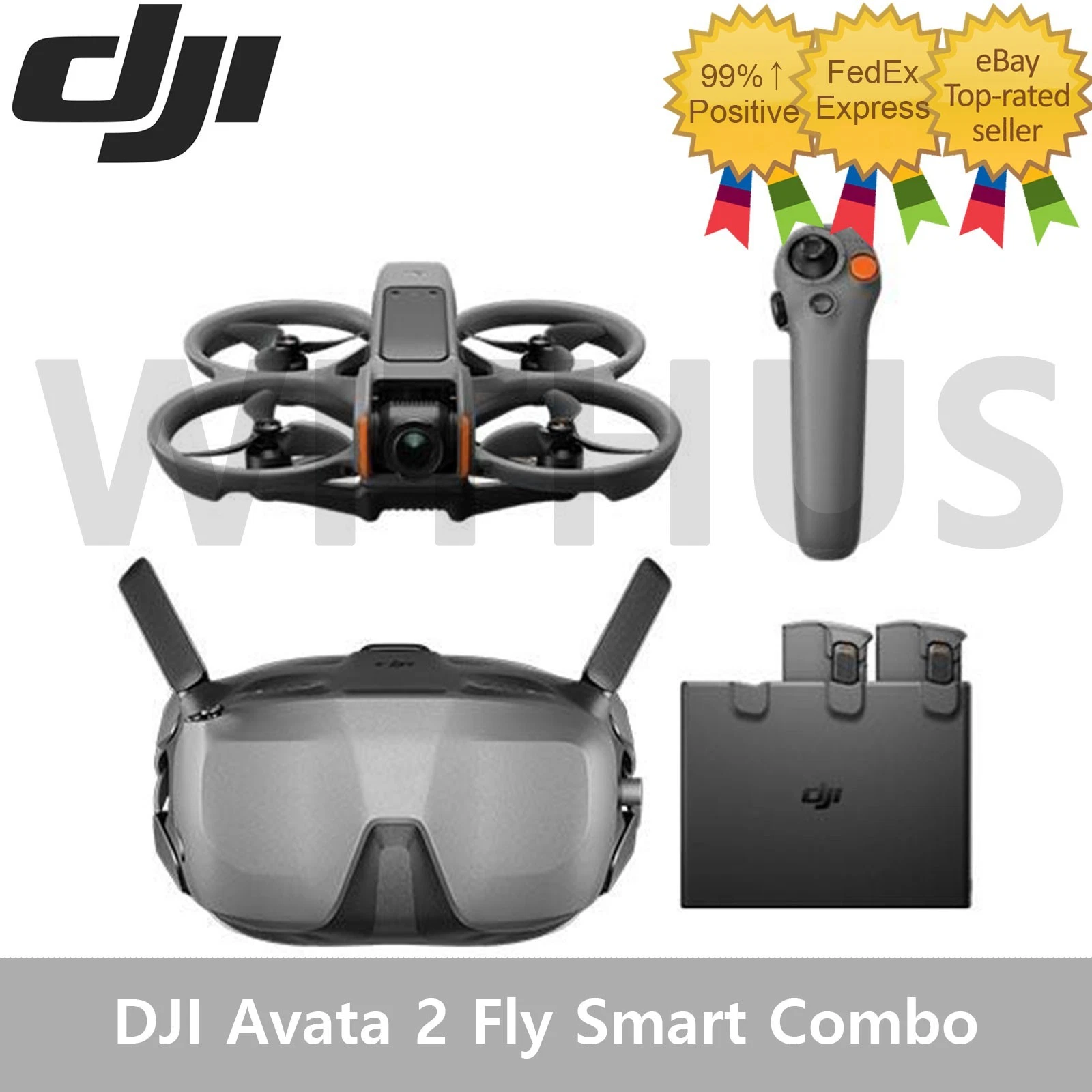 DJI Avata 2 Fly Smart Combo (3 Batteries + Goggles N3) Drone/ No 