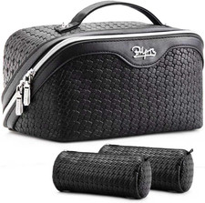 Travel Makeup Bag Cosmetic Bags for Women: Large Capacity 3 Pcs Set Make up Bag