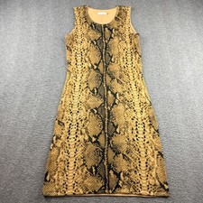 Calvin Klein Women's S Snakeskin Print Sleeveless Knit Sheath Dress CD2W5DCP Tan