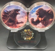 Godzilla Vs Kong 2 1 Oz Copper Coins in Infinity Capsule