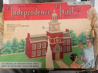 Vintage Plasticville USA No. 1776 Independence Hall Kit W/Box, See Ad. (12Q)
