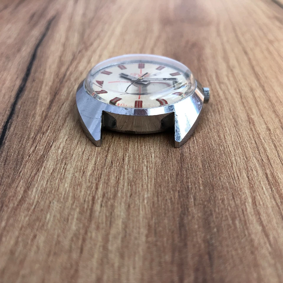 Reloj de pulsera Poljot con inscripción 1977 URSS SSSR SU soviético vintage raro Foto 4 de 4