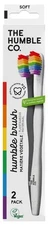 The Humble Co. 2 Rainbow Soft Vegetable Toothbrushes