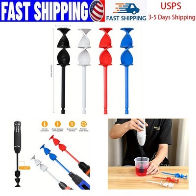 4Pcs 1/4'' Hex Spiral Drill Mixing Paddle Epoxy Resin Paint Stirring Tool