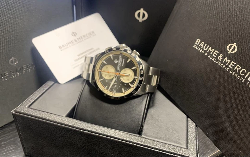 Reloj Automático Baume Mercier Clifton Negro/Plateado SS 50m Resistente al Agua Nuevo Foto 2 de 4