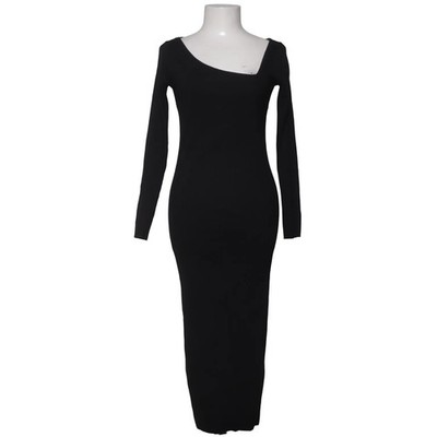 Zara, Maxikleid, Größe: M, Schwarz, Baumwolle/Elasthan, Einfarbig #ZNR