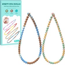 Teething Necklace for Baby - Integrated Safety Design for Toddler, Sensory C...