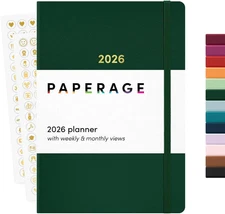 2026 Weekly & Monthly Planner, 12 Months (January 2026 - December 2026), 5.6 in
