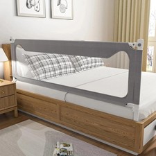 2-Meter Extra-Long Toddler Bed Rail Guard with Double Child Safety Lock
