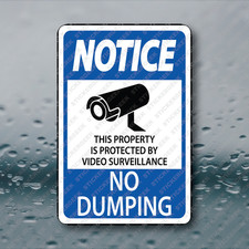 Notice No Dumping CCTV Surveillance 24Hr Security Camera Vinyl Sticker 2x3