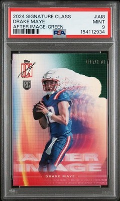 2024 TOPPS SIGNATURE CLASS AFTER IMAGE GREEN #AI8 DRAKE MAYE 75/150 PSA 9