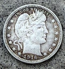 1916-D Barber Silver Quarter XF or Higher  Mint Luster