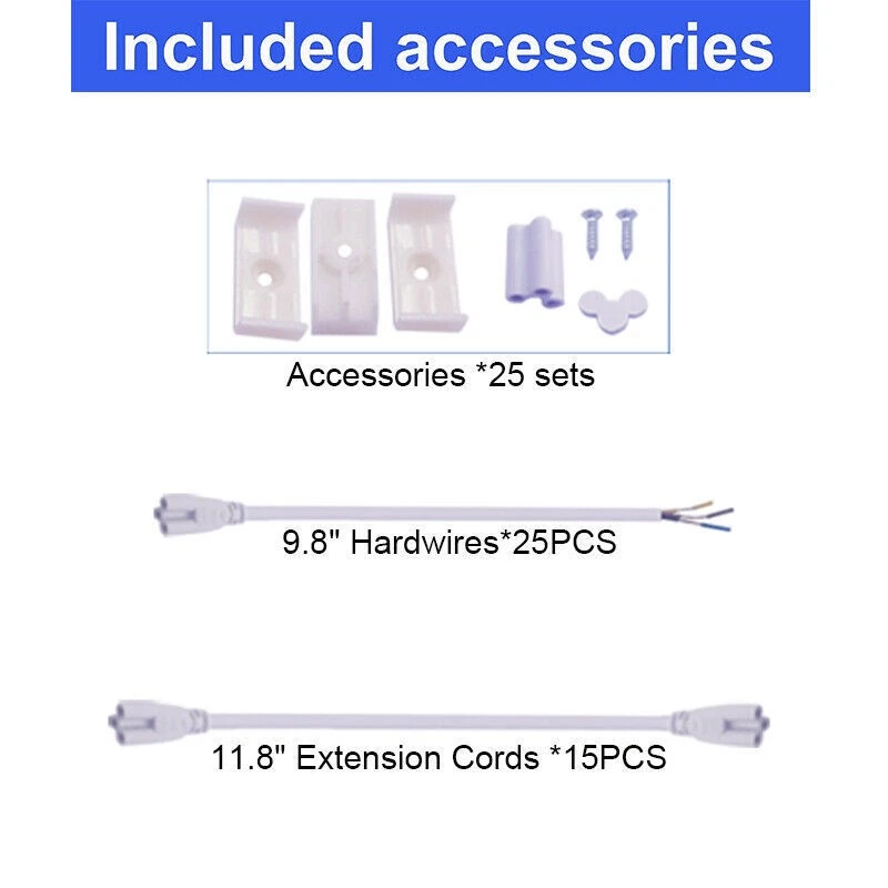 25 Pack 4 Foot Led Shop Lights T8 Integrated 3Pin 50W 6500K Daylight Tube Lights - Image 4 of 4