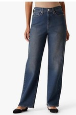 Levi Strauss Signature Vintage High Rise Straight Jeans Medium Wash Denim