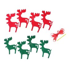 8 Pieces Multiple Style Xmas Ornament Decorations 200x140mm Elk