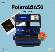 Polaroid 636 Close Up Navy Blue   600 Instant Film Camera, Built-In Flash,