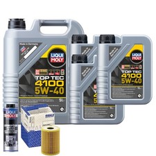 Motoröl 5W40 LIQUI MOLY Top Tec 4100 8L+MAHLE Ölfilter +Spülung