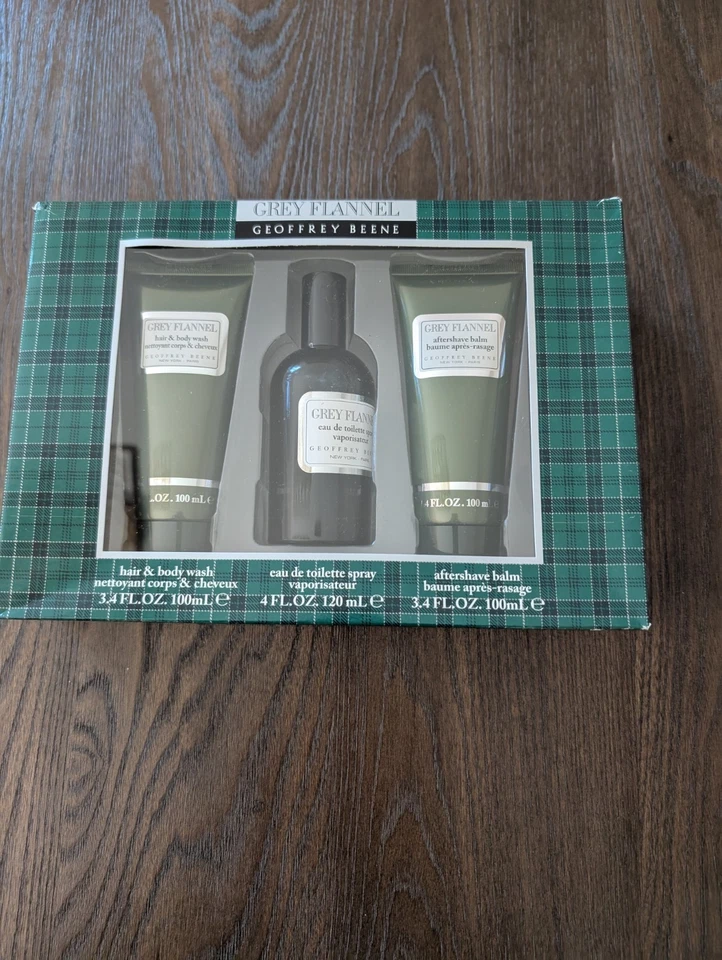 Geoffrey Beene Juego de Regalo Franela Gris Nuevo con Etiquetas Foto 2 de 4