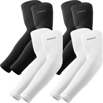 Sportliche UV-Schutz Armlinge, Tattoo Cover, 4er Pack, Schwarz/Weiß, UPF 50