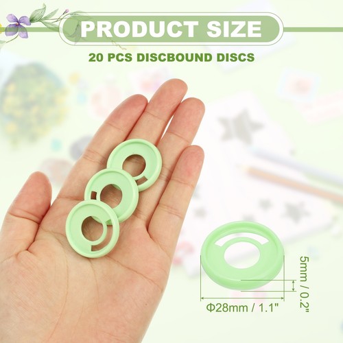Plastic Book Binding Discs 20Pcs 28mm Circle Discbound Expansion, Fruit Green - Picture 2 of 7