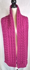 Michael Kors Cable Knit Scarf Pink Chunky Knit MK Logo NWT Winter Wintercore