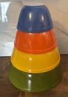 Vintage Pyrex Primary Colors Nesting Mixing Bowl Set: 410,402,403,404