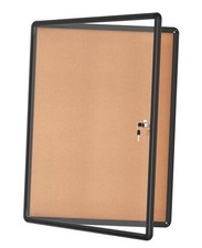 38"x28" Enclosed Bulletin Board, Lockable 38  x 28  Black Frame W/ Cork