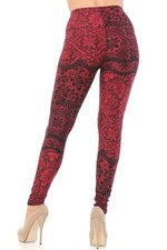 Buttery Soft Rouge Leaf Extra Plus Size Leggings - 3X-5X