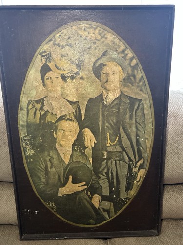 Seltenes Vintage Robert Redford Sundance Kind Paul Newman 1969 Ölgemälde auf Karton - Bild 1 von 12