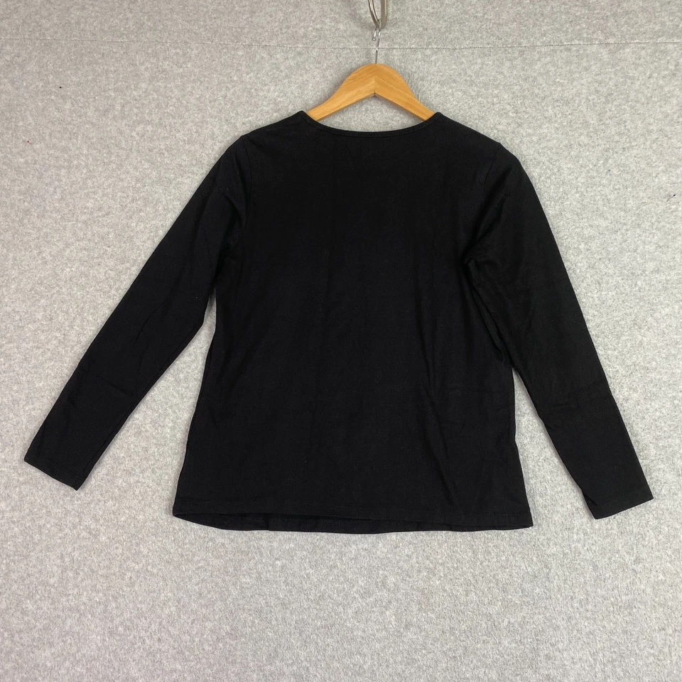 Top Gloria Vanderbilt para mujer pequeño negro plata dorado brillante pedrería tejido Foto 4 de 4