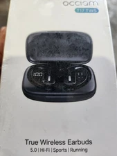 occiam Wireless Earbuds Bluetooth Headphones 48H Play Back Earphones in Black