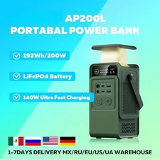 192WH Portable Power Station PowerBank 200W Solar Generator Camping Backup Power